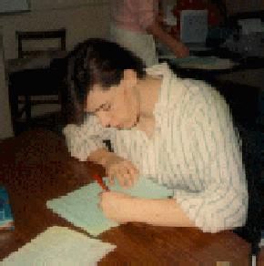 A picture of my left-handed brother trying to write