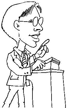 a caricature of me preaching